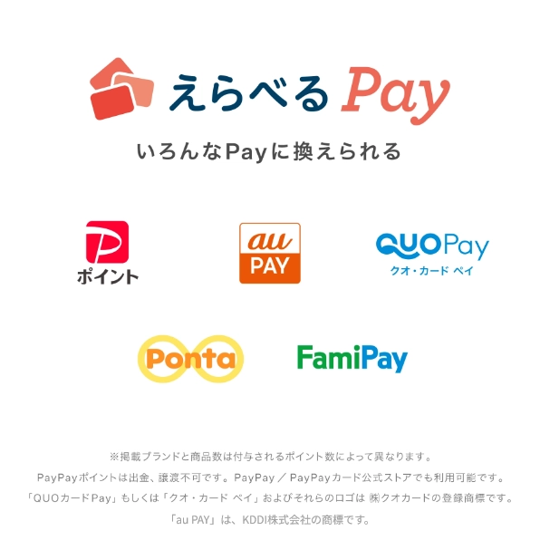 交換可能なえらべるPay